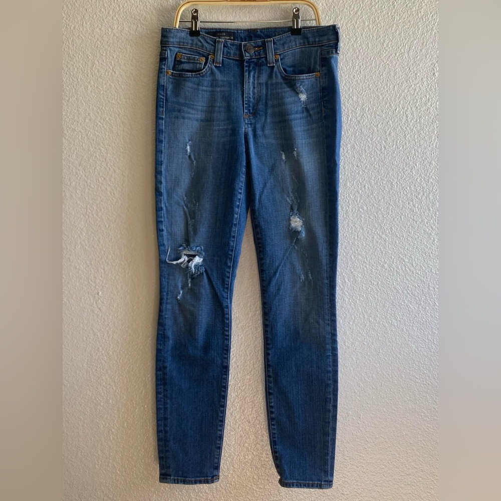 J.Crew Midrise Toothpick Distressed Stretch Women’s Denim Jeans Size 27
